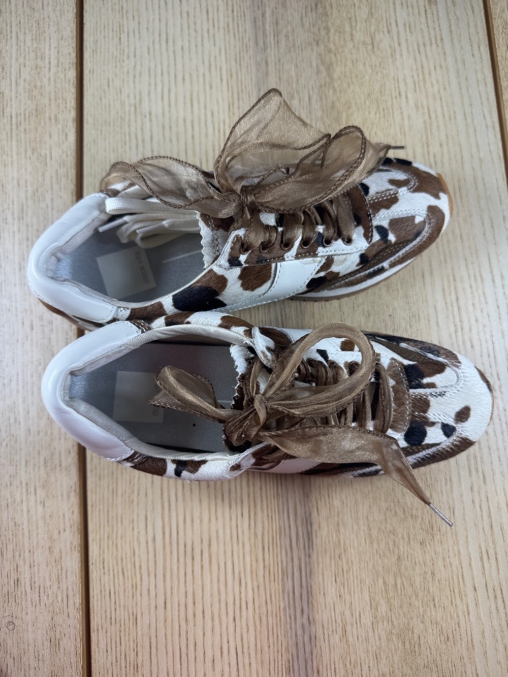 Dolce Vita Cowhide-Print Low-Top Sneaker in Brown, White & Tan - Picture 9 of 9